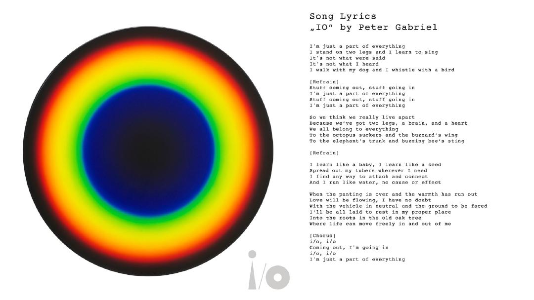 Songtext zu Peter Gabriels Song &lsquo;i/o&rsquo;