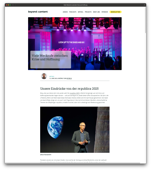 Und so sehen die Content-Seiten …